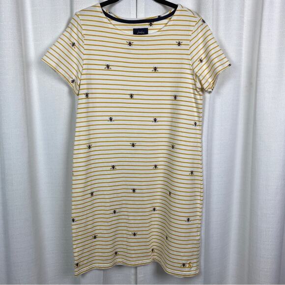 Joules Cream&Yellow Riviera Dress in Beestripe Sz.10 - Picture 4 of 15